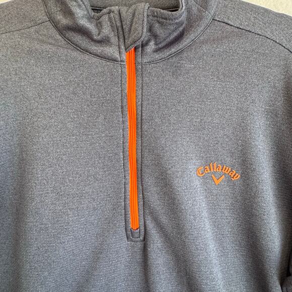 Callaway Golf Quarter Zip Pullover Navy Blue Red Logo Men M Long Sleeve Stretch - Picture 4 of 6